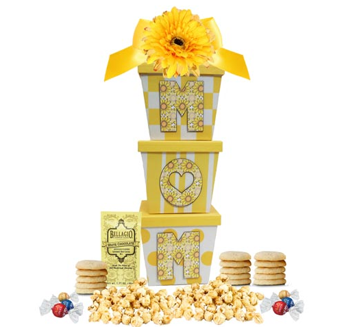 Pretty yellow MOM gift boxes