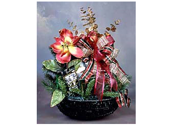 Hunter green holiday gift basket