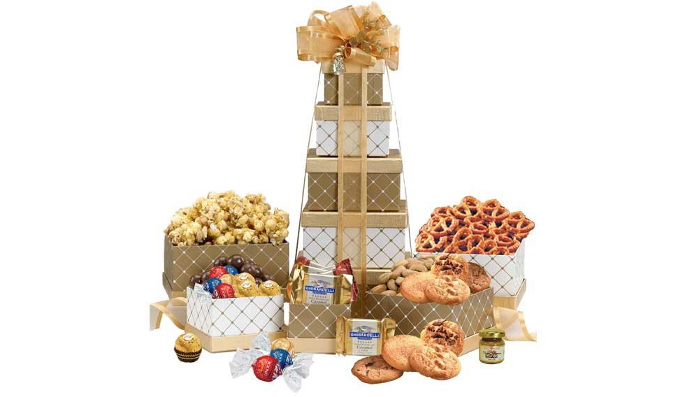 Gold gift tower